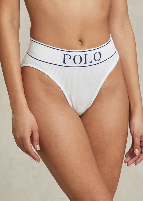 hvid sky Kvinder Ralph Lauren logo sømløs high-rise trusse Z426B3382