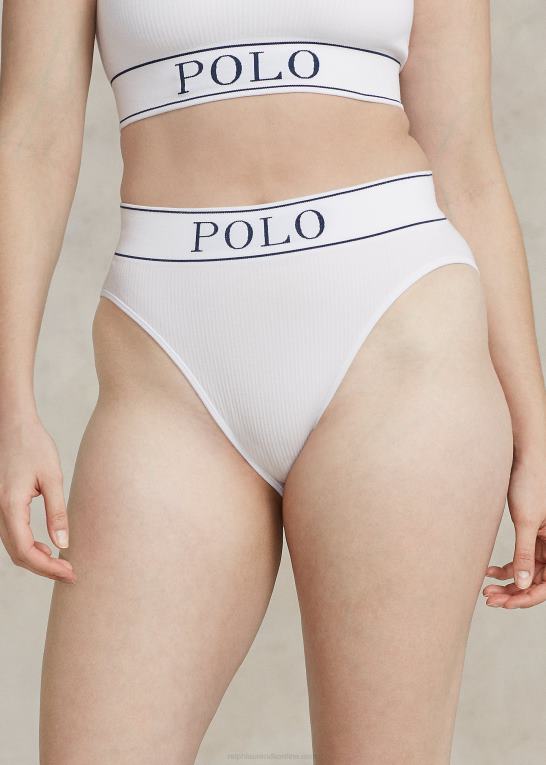 hvid sky Kvinder Ralph Lauren logo sømløs high-rise trusse Z426B3382