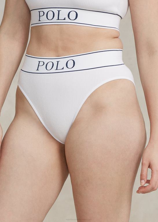 hvid sky Kvinder Ralph Lauren logo sømløs high-rise trusse Z426B3382
