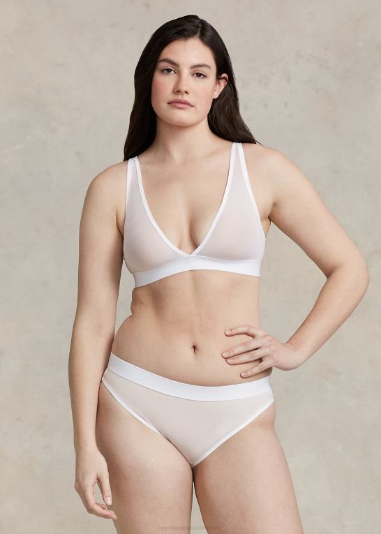 hvid sky Kvinder Ralph Lauren mesh lav talje bikini trusse Z426B3374