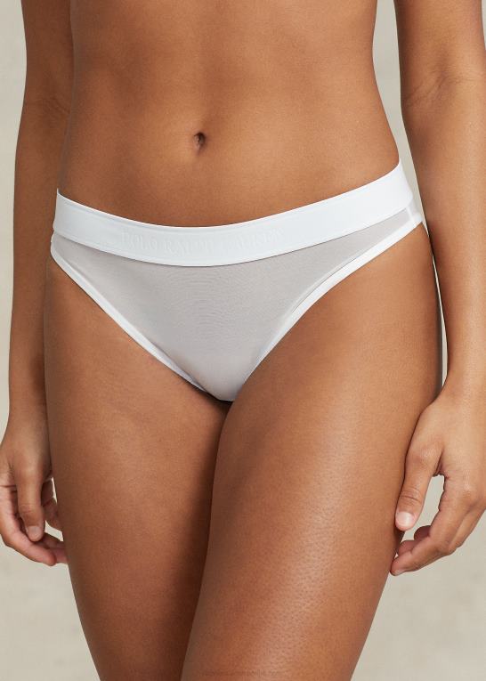 hvid sky Kvinder Ralph Lauren mesh lav talje bikini trusse Z426B3374