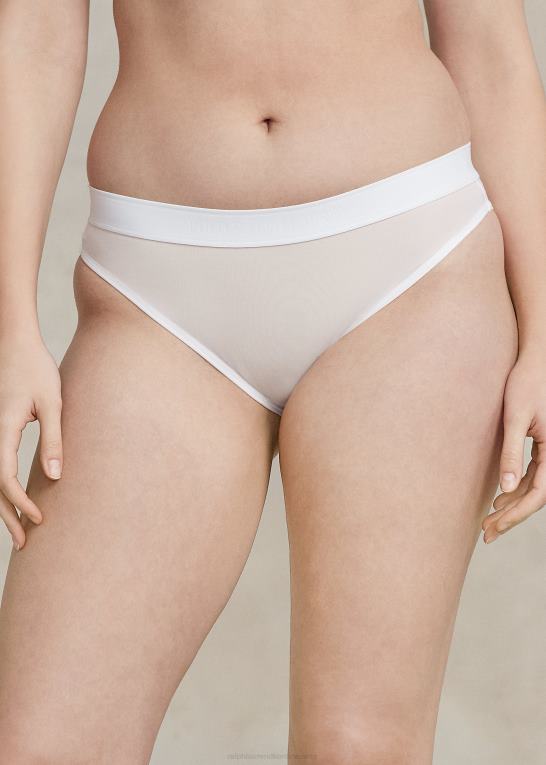 hvid sky Kvinder Ralph Lauren mesh lav talje bikini trusse Z426B3374