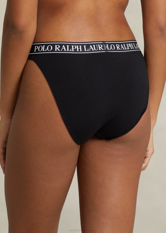 onyx Kvinder Ralph Lauren bikinitrusse med gentaget logo Z426B3377