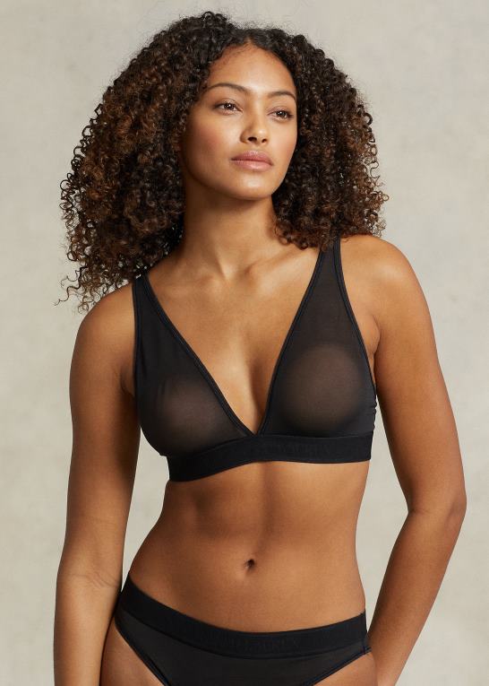 onyx Kvinder Ralph Lauren dyb-bh i mesh uforet Z426B3376