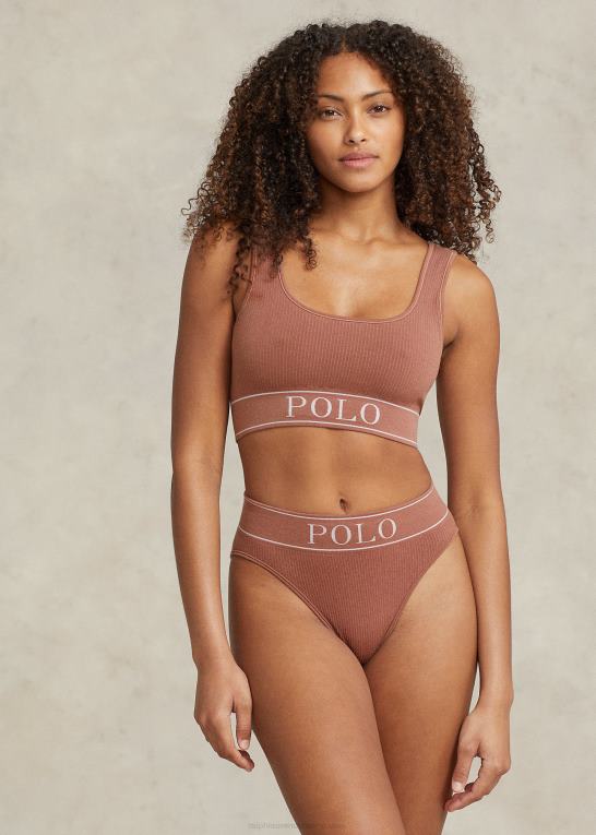 terracotta Kvinder Ralph Lauren logo sømløs high-rise trusse Z426B3380