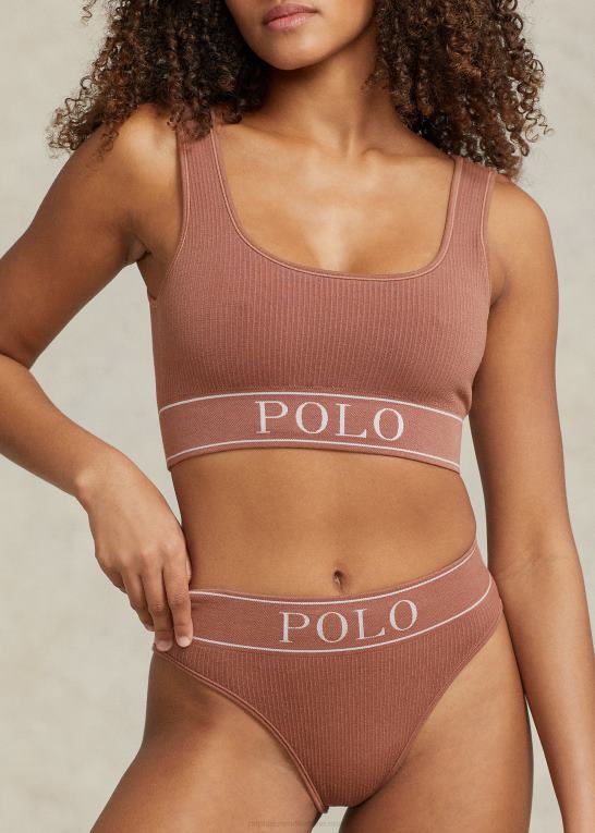 terracotta Kvinder Ralph Lauren logo sømløs high-rise trusse Z426B3380