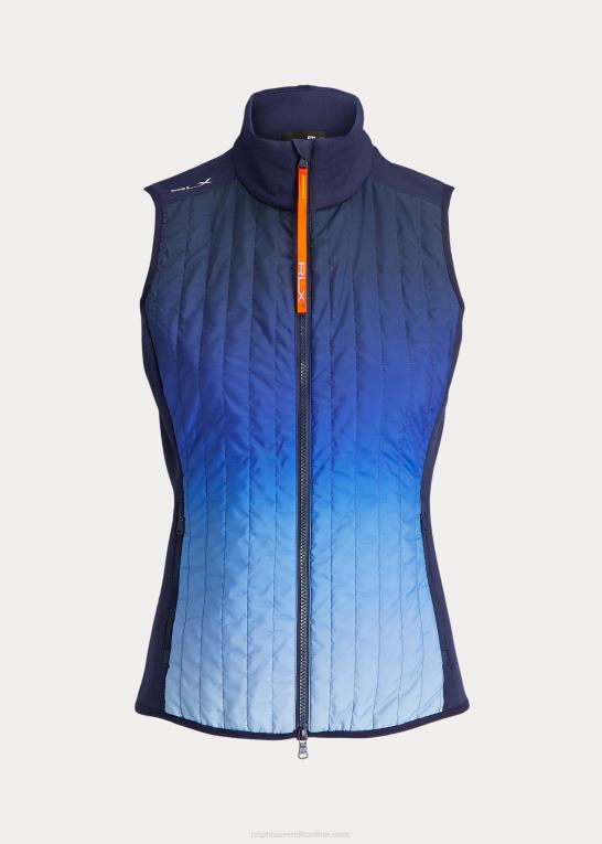 aktiv ombre Kvinder Ralph Lauren quiltet hybrid-vest med fuld lynlås foran Z426B9404