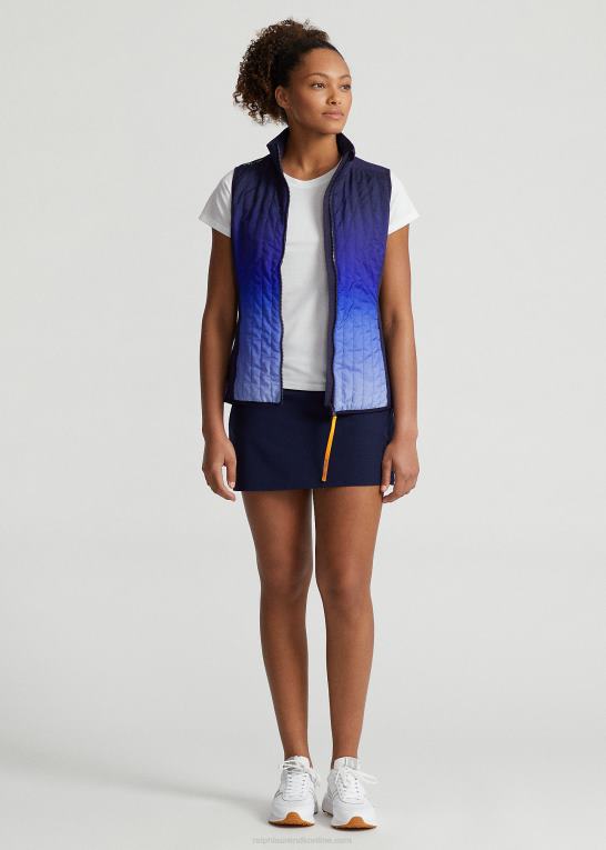 aktiv ombre Kvinder Ralph Lauren quiltet hybrid-vest med fuld lynlås foran Z426B9404