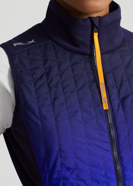 aktiv ombre Kvinder Ralph Lauren quiltet hybrid-vest med fuld lynlås foran Z426B9404