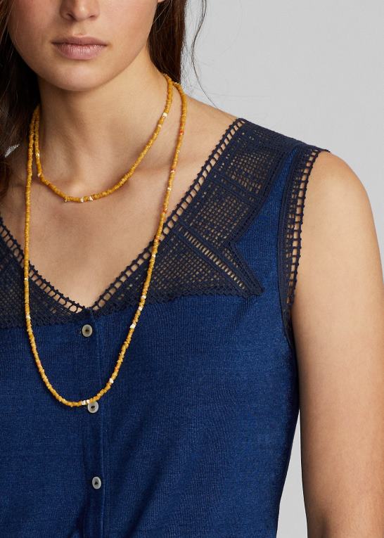indigo Kvinder Ralph Lauren hæklet camisole Z426B3639