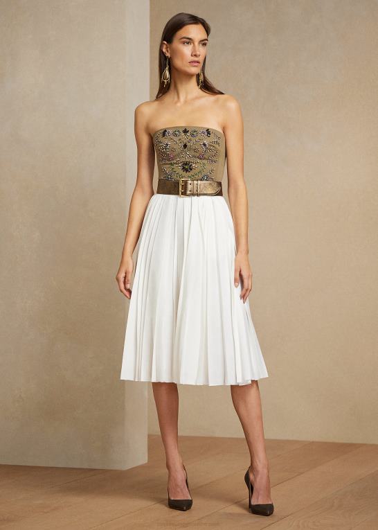 lav grøn Kvinder Ralph Lauren cailin udsmykket bomuld bustier Z426B9302
