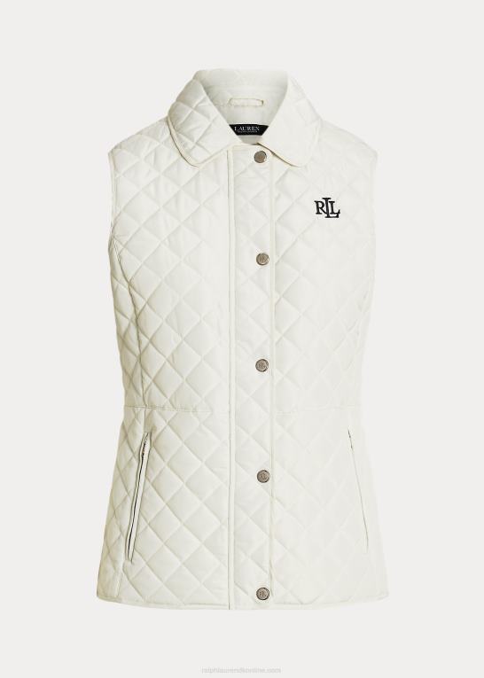pergament creme Kvinder Ralph Lauren diamant-quiltet vest Z426B4127