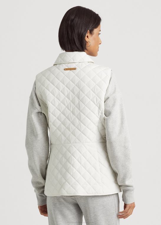pergament creme Kvinder Ralph Lauren diamant-quiltet vest Z426B4127