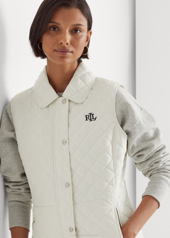 pergament creme Kvinder Ralph Lauren diamant-quiltet vest Z426B4127