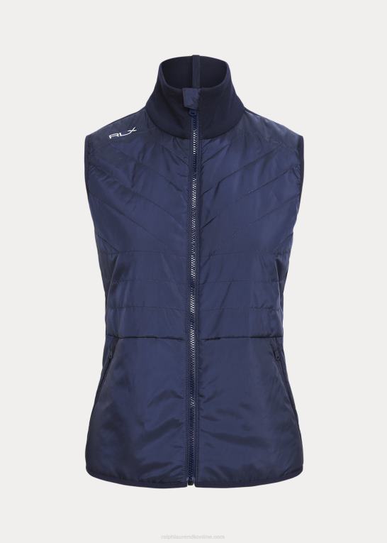 raffineret flåde Kvinder Ralph Lauren quiltet hybrid-vest med fuld lynlås foran Z426B3755