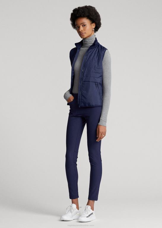 raffineret flåde Kvinder Ralph Lauren quiltet hybrid-vest med fuld lynlås foran Z426B3755