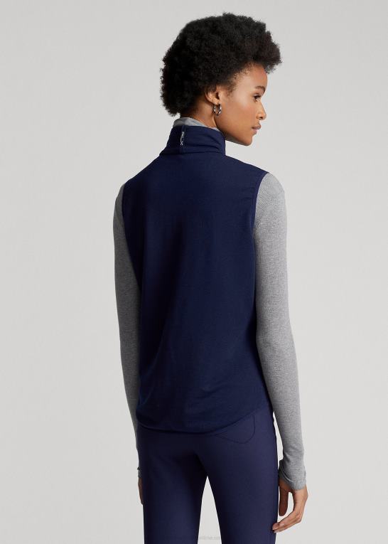 raffineret flåde Kvinder Ralph Lauren quiltet hybrid-vest med fuld lynlås foran Z426B3755