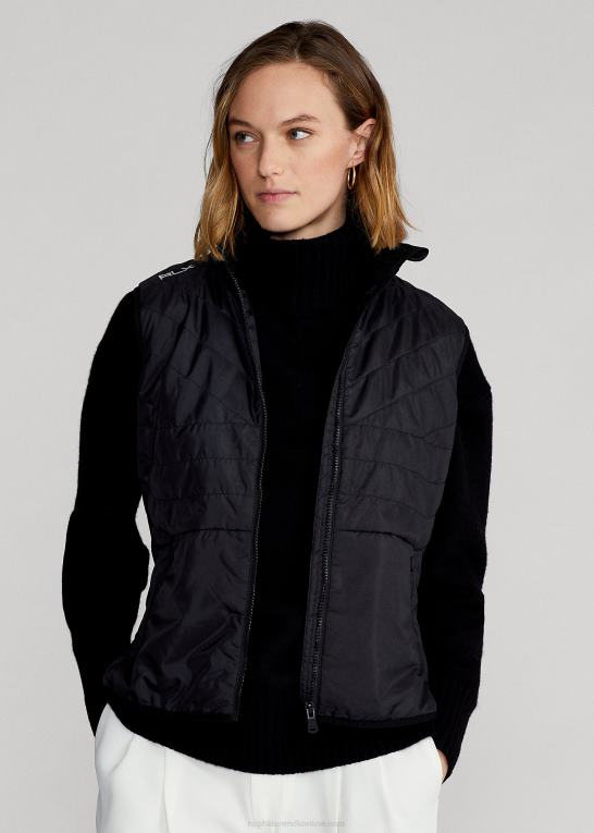 sort Kvinder Ralph Lauren hybrid mockneck lynlåsvest Z426B3752