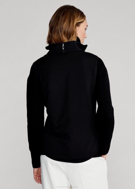 sort Kvinder Ralph Lauren hybrid mockneck lynlåsvest Z426B3752