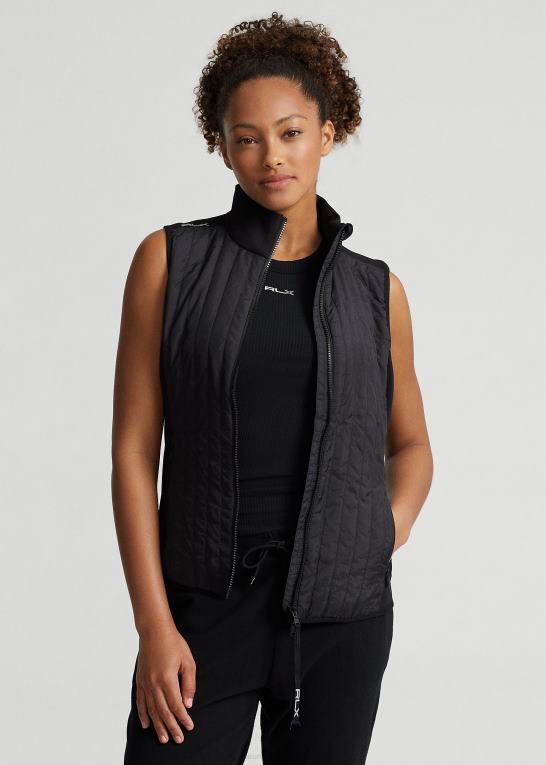 sort Kvinder Ralph Lauren hybrid ydeevne vest med fuld lynlås Z426B3735