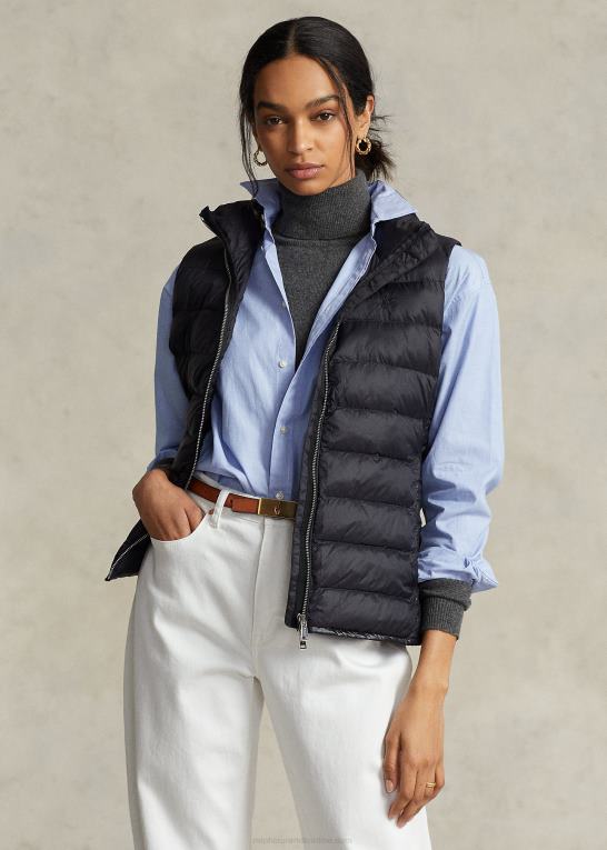 sort Kvinder Ralph Lauren pakbar quiltet vest Z426B3283