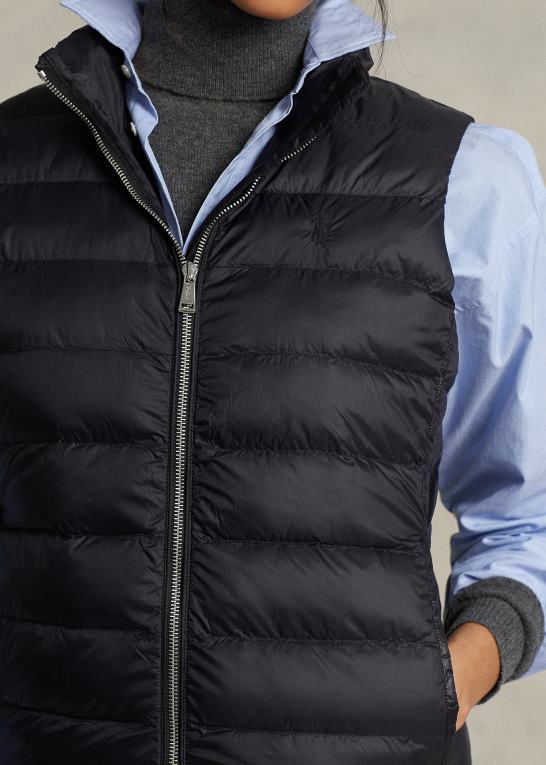 sort Kvinder Ralph Lauren pakbar quiltet vest Z426B3283