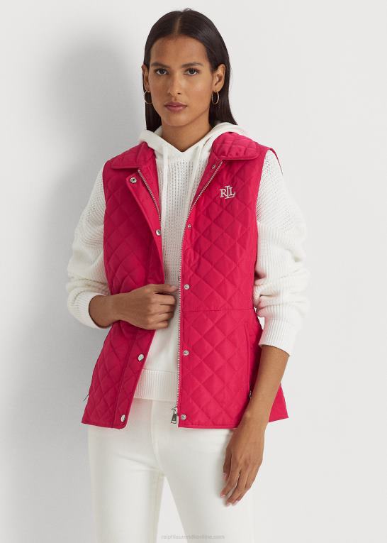 sport pink Kvinder Ralph Lauren diamant-quiltet vest Z426B4128