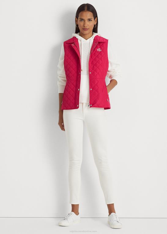 sport pink Kvinder Ralph Lauren diamant-quiltet vest Z426B4128