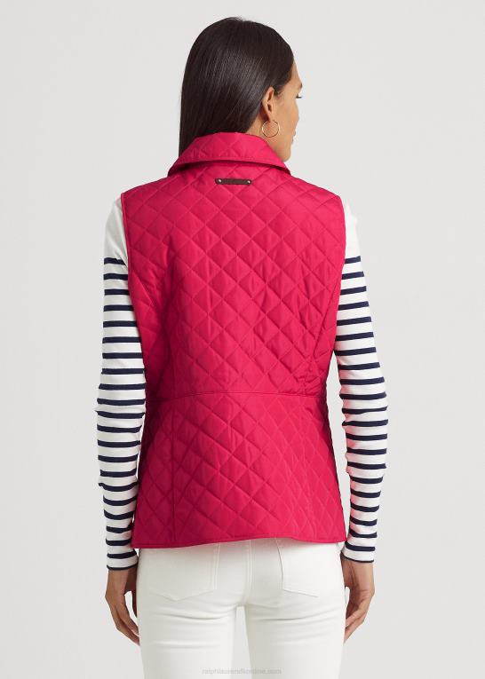sport pink Kvinder Ralph Lauren diamant-quiltet vest Z426B4128