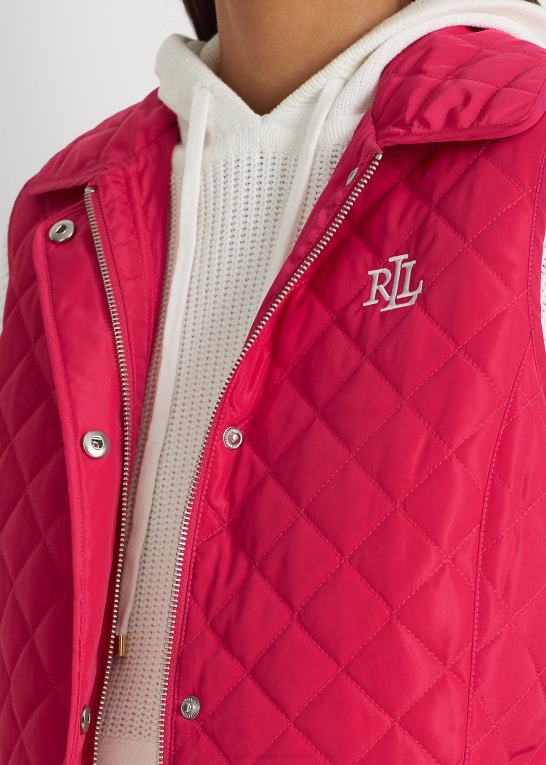 sport pink Kvinder Ralph Lauren diamant-quiltet vest Z426B4128