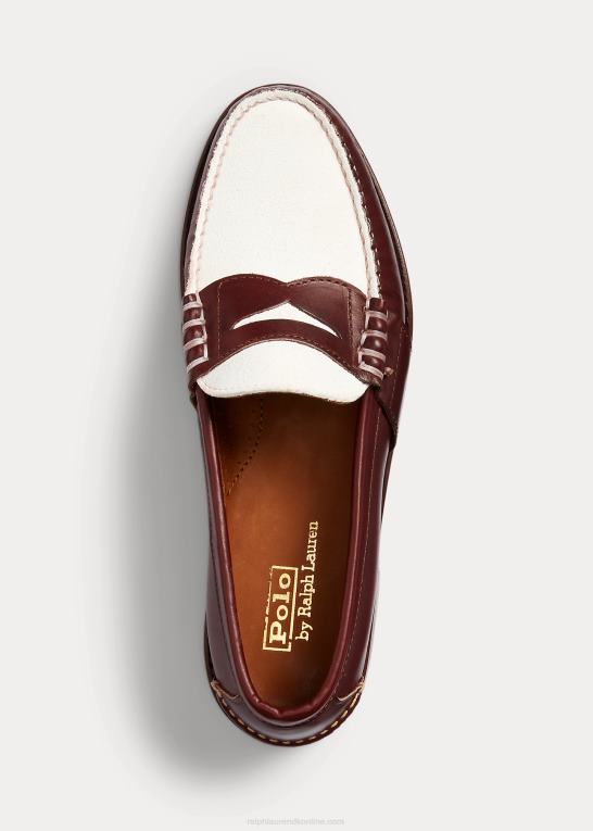 bordeaux og fløde Mænd Ralph Lauren the morehouse collection penny loafer Z426B2094