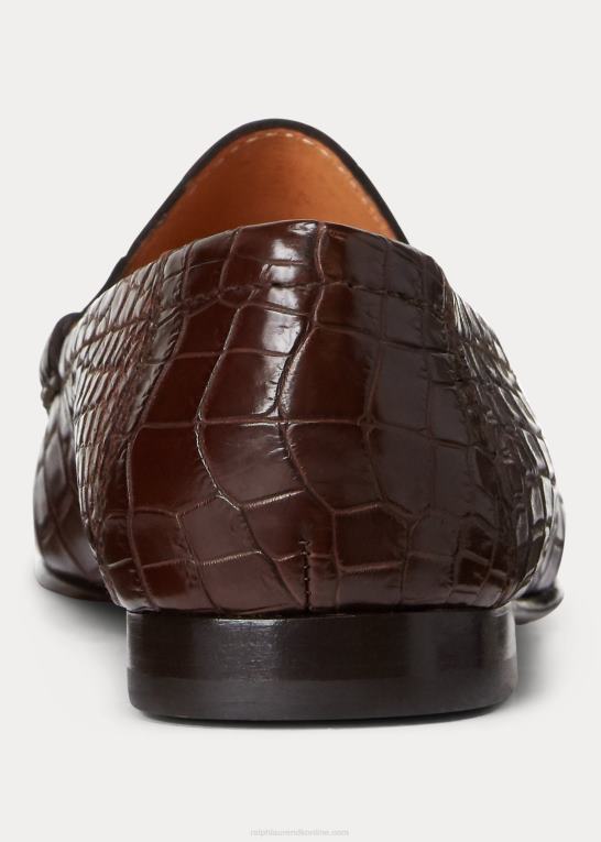 mørkebrun Mænd Ralph Lauren chalmers krokodille loafer Z426B2162
