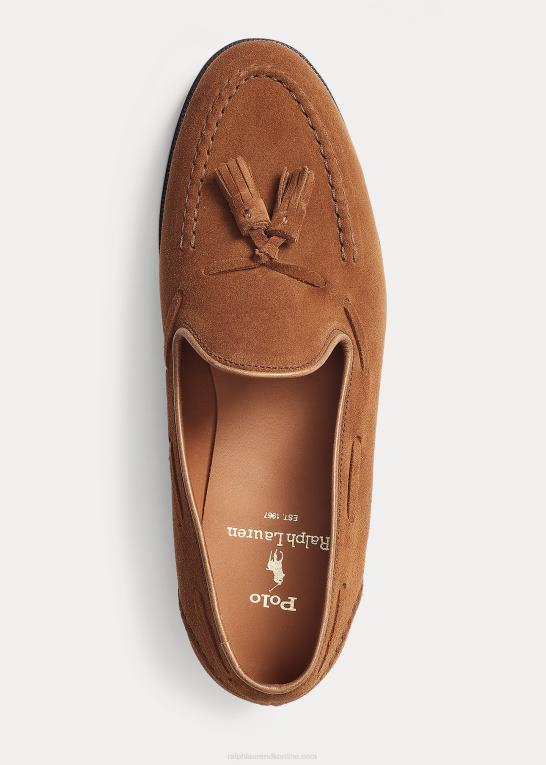 ny bleg rødbrun Mænd Ralph Lauren stand ruskind loafer Z426B2090