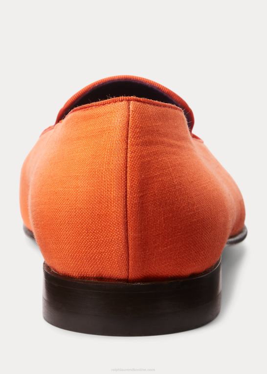 orange valmue Mænd Ralph Lauren alonzo-broderet hørtøffel Z426B8744