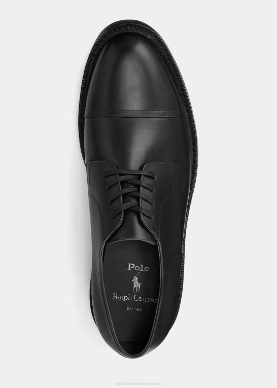 sort Mænd Ralph Lauren asher læder cap toe sko Z426B2109
