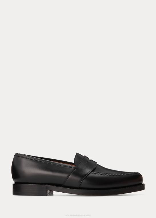 sort Mænd Ralph Lauren braygan penny loafer i kalveskind Z426B2091