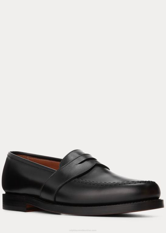 sort Mænd Ralph Lauren braygan penny loafer i kalveskind Z426B2091