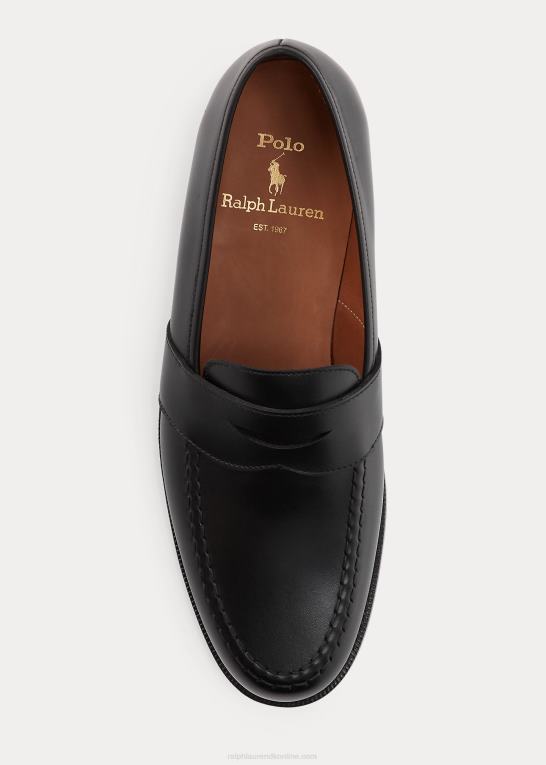 sort Mænd Ralph Lauren braygan penny loafer i kalveskind Z426B2091