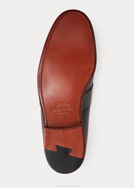 sort Mænd Ralph Lauren braygan penny loafer i kalveskind Z426B2091