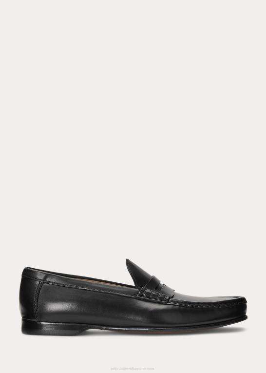 sort Mænd Ralph Lauren chalmers penny loafer i poleret kalveskind Z426B2151
