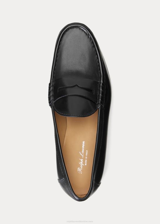 sort Mænd Ralph Lauren chalmers penny loafer i poleret kalveskind Z426B2151