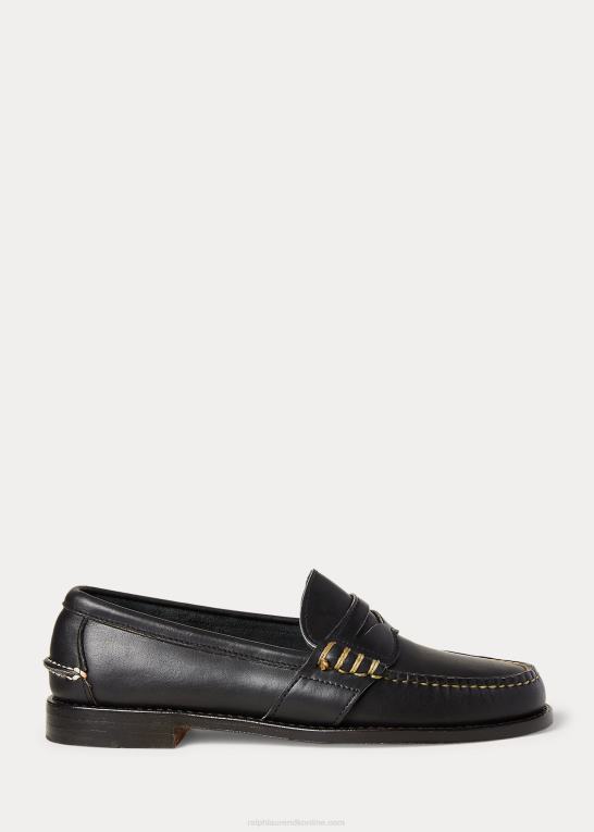 sort Mænd Ralph Lauren edric penny loafer i læder Z426B2092