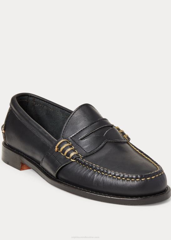 sort Mænd Ralph Lauren edric penny loafer i læder Z426B2092