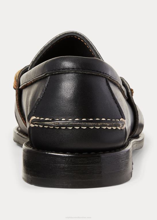 sort Mænd Ralph Lauren edric penny loafer i læder Z426B2092