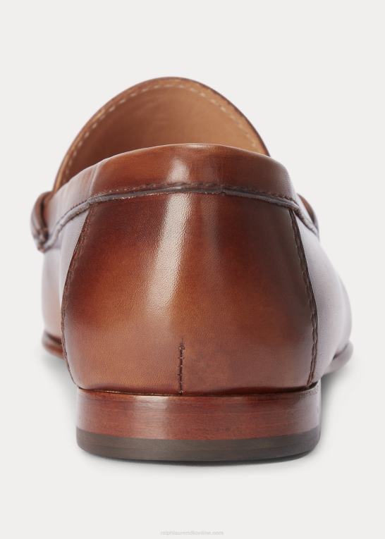 tan Mænd Ralph Lauren chalmers penny loafer i kalveskind Z426B2158