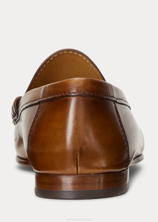 tan Mænd Ralph Lauren chalmers penny loafer i kalveskind Z426B2158