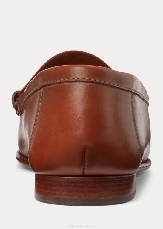 tan/creta Mænd Ralph Lauren chalmers kalveskind & canvas penny loafer Z426B2152
