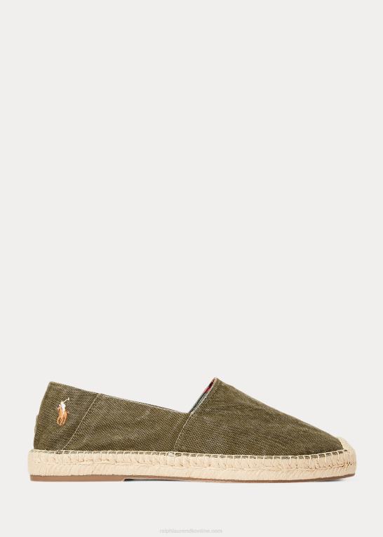 baldakin oliven Mænd Ralph Lauren cevio vasket lærred espadrille Z426B2071