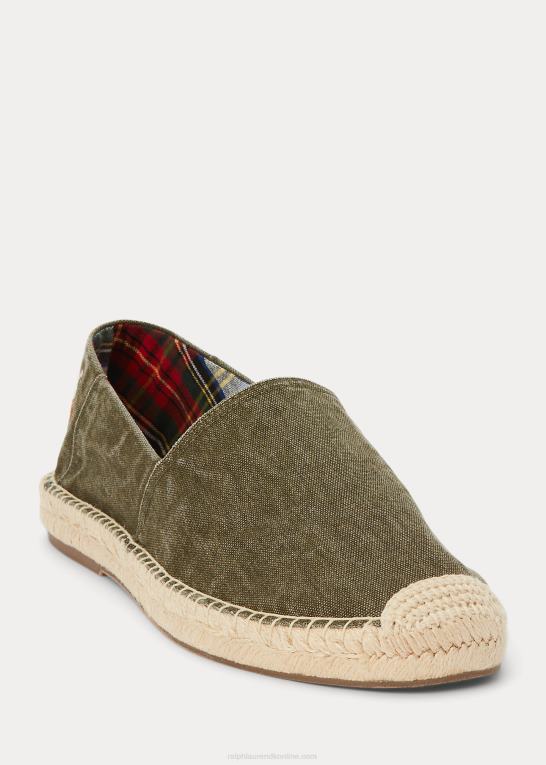 baldakin oliven Mænd Ralph Lauren cevio vasket lærred espadrille Z426B2071