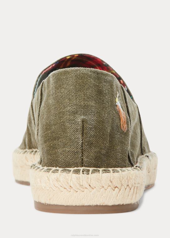 baldakin oliven Mænd Ralph Lauren cevio vasket lærred espadrille Z426B2071